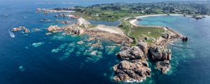 Preview wallpaper island, rocks, stones, sea, landscape, nature