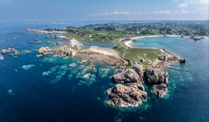 Preview wallpaper island, rocks, stones, sea, landscape, nature