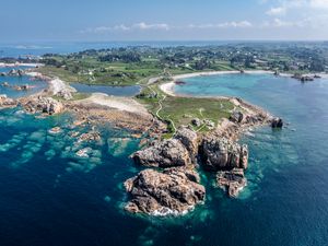 Preview wallpaper island, rocks, stones, sea, landscape, nature