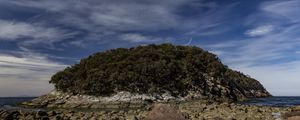 Preview wallpaper island, rocks, stones, clouds, sky