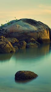 Preview wallpaper island, rocks, stones, sea, water