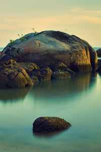 Preview wallpaper island, rocks, stones, sea, water