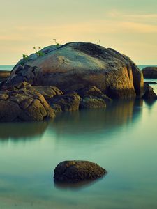 Preview wallpaper island, rocks, stones, sea, water