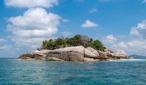 Preview wallpaper island, rocks, trees, water, sea