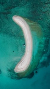 Preview wallpaper island, sand, ocean, aerial view