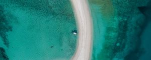 Preview wallpaper island, sand, ocean, aerial view