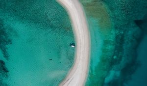 Preview wallpaper island, sand, ocean, aerial view