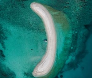 Preview wallpaper island, sand, ocean, aerial view