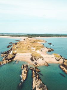 Preview wallpaper island, sea, aerial  view, coast, water