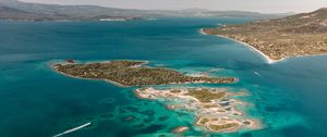 Preview wallpaper island, sea, aerial view, agios konstantinos, greece