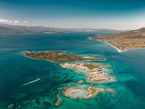 Preview wallpaper island, sea, aerial view, agios konstantinos, greece