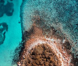 Preview wallpaper island, sea, aerial view, stones, water, shore