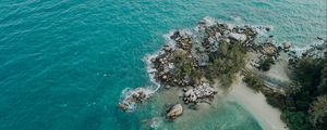 Preview wallpaper island, sea, aerial view, beach, tropics