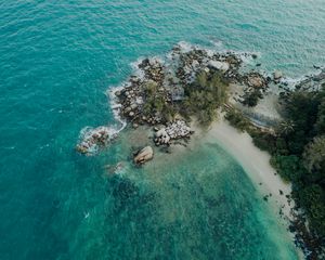 Preview wallpaper island, sea, aerial view, beach, tropics