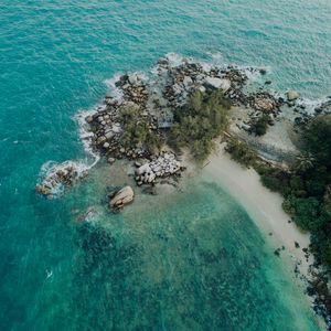 Preview wallpaper island, sea, aerial view, beach, tropics