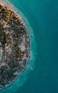 Preview wallpaper island, sea, aerial view, shore, water