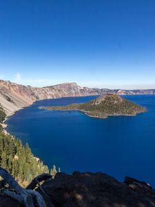 Preview wallpaper island, sea, bay, mountains, landscape