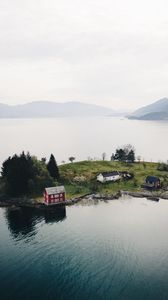 Preview wallpaper island, sea, buildings, water, aerial view