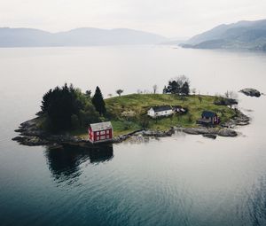 Preview wallpaper island, sea, buildings, water, aerial view