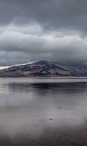 Preview wallpaper island, sea, clouds, water, reflection