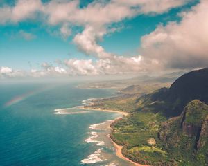 Preview wallpaper island, sea, coast, aerial view