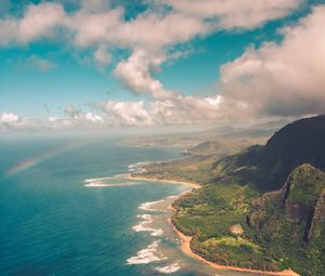 Preview wallpaper island, sea, coast, aerial view