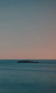 Preview wallpaper island, sea, horizon, sunset