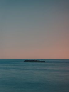 Preview wallpaper island, sea, horizon, sunset