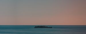 Preview wallpaper island, sea, horizon, sunset