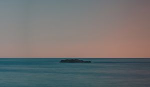 Preview wallpaper island, sea, horizon, sunset