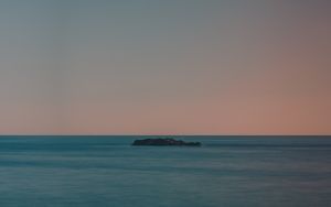 Preview wallpaper island, sea, horizon, sunset