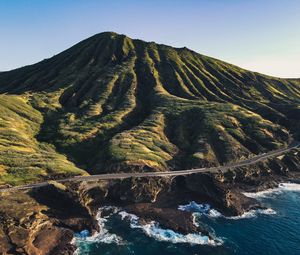 Preview wallpaper island, sea, road, coast, nature