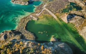 Preview wallpaper island, sea, water, relief, aerial view