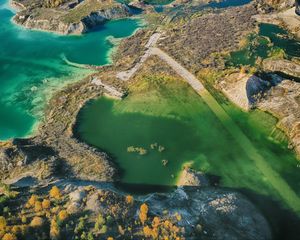 Preview wallpaper island, sea, water, relief, aerial view