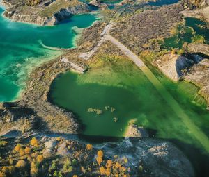 Preview wallpaper island, sea, water, relief, aerial view