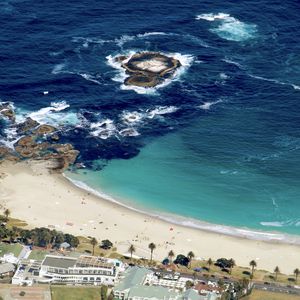 Preview wallpaper island, sea, waves, foam, shore, aerial view