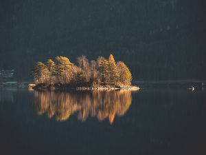 Preview wallpaper island, trees, lake, water, nature