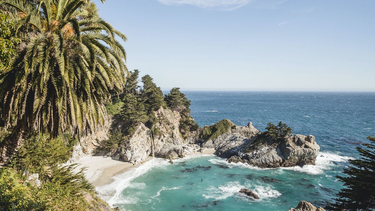 Wallpaper island, trees, sea, rocks, tropics