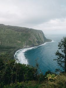 Preview wallpaper island, trees, sea, waves, water, nature