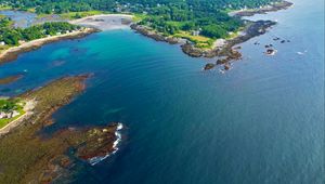 Preview wallpaper island, trees, sea, nature, aerial view