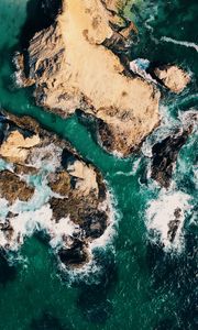 Preview wallpaper island, view from above, ocean, shore