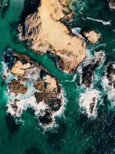 Preview wallpaper island, view from above, ocean, shore