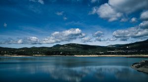 Preview wallpaper island, water, clouds, landscape