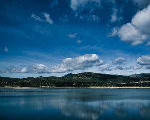 Preview wallpaper island, water, clouds, landscape