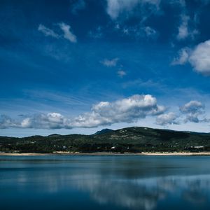 Preview wallpaper island, water, clouds, landscape