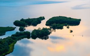 Preview wallpaper island, water, trees, ripples