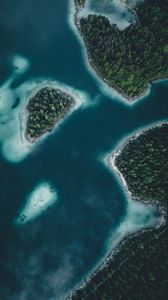 Preview wallpaper islands, aerial view, water, land