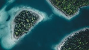 Preview wallpaper islands, aerial view, water, land