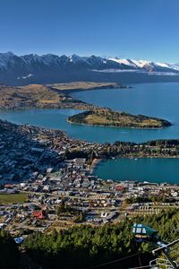 Preview wallpaper islands, buildings, mountains, aerial view