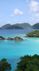 Preview wallpaper islands, coast, beach, blue water, tropics